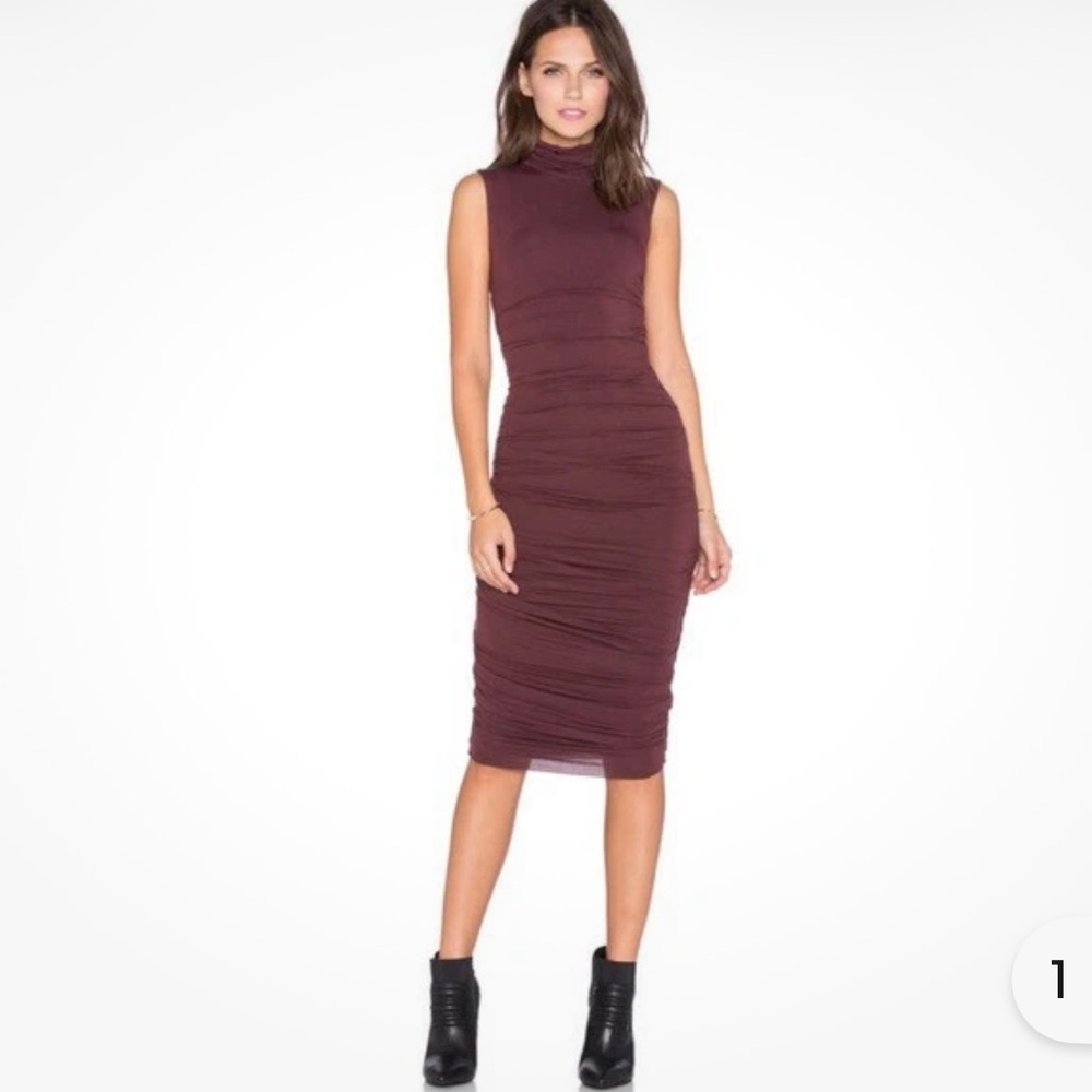 BAILEY 44 • ANTHROPOLOGIE Ludlow Ruched Sleeveless Turtleneck Dress Medium
